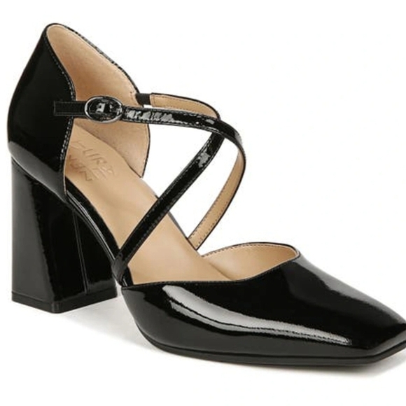 Elegant Black Patent Leather Women's Heels By Naturalizer Sz7 Gentle Used - Picture 1 of 10